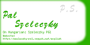 pal szeleczky business card
